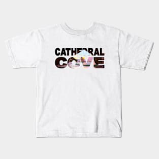 CATHEDRAL COVE - New Zealand Sunset Glow Kids T-Shirt